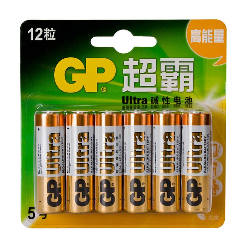 超霸GP15AU-2IL12五号碱性电池12粒卡装(卡)
