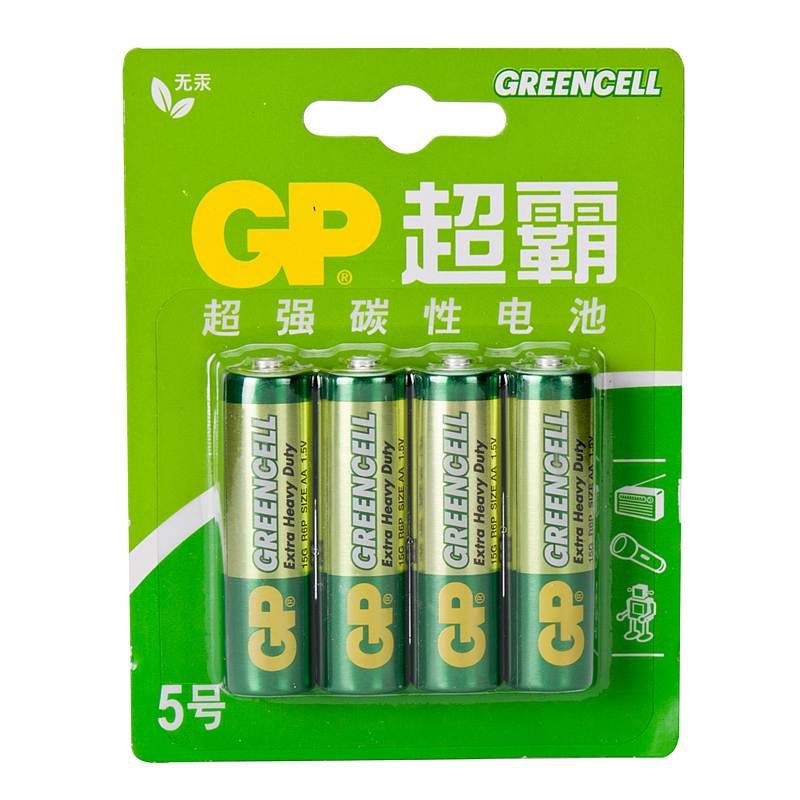 超霸GP15G-2IL4五号碳性电池4粒卡装(卡)