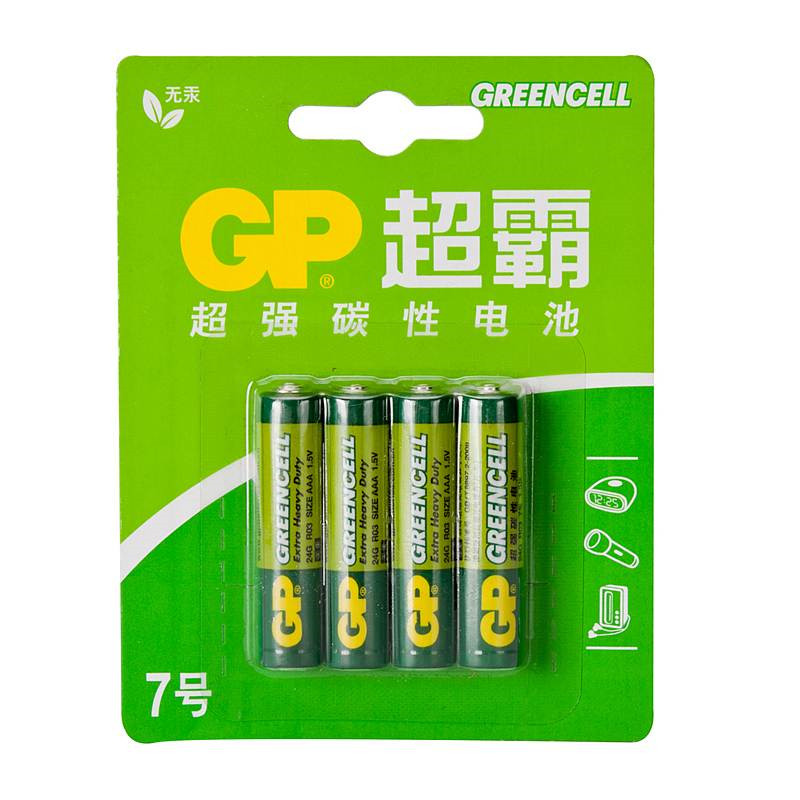 超霸GP24G-2IL4七号碳性电池4粒卡装(卡)