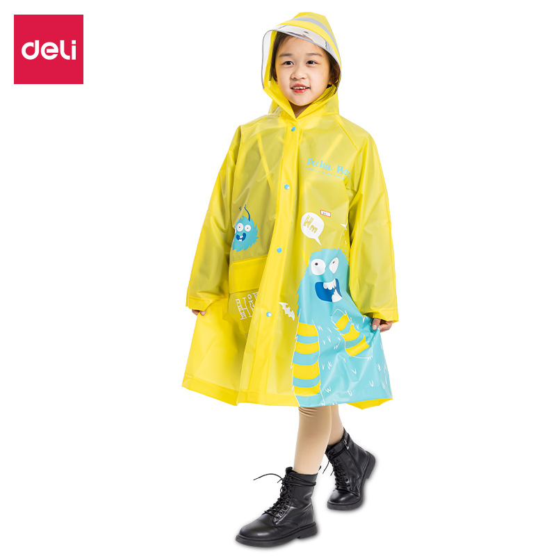 得力16543儿童雨衣(黄色S)(单位：套)