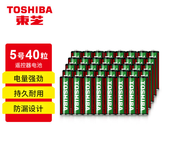 东芝（TOSHIBA）5号电池 40粒装碳性干电池 (单位：盒)