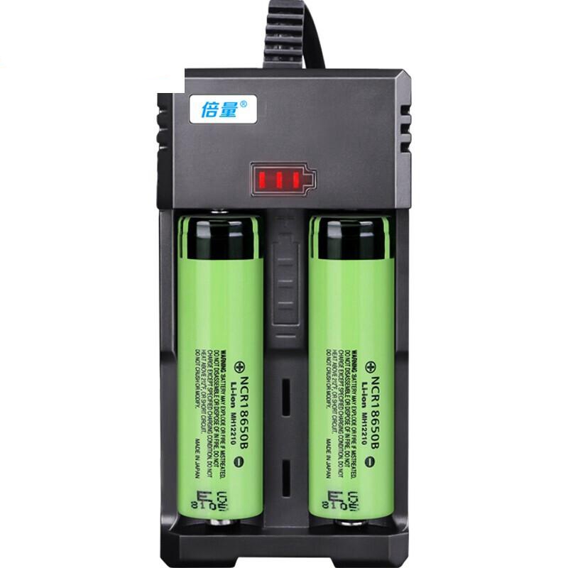松下18650锂电池3.7v大容量充电4.2芯定制飞拓 3400毫安2节平头（卡）