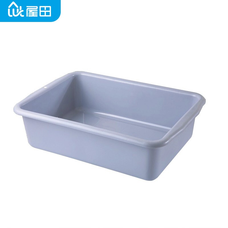 屋田 WT-9728收餐盆冷冻盆塑料收纳盒收纳框塑料筐下栏盆灰色53*37.5*15cm（个）