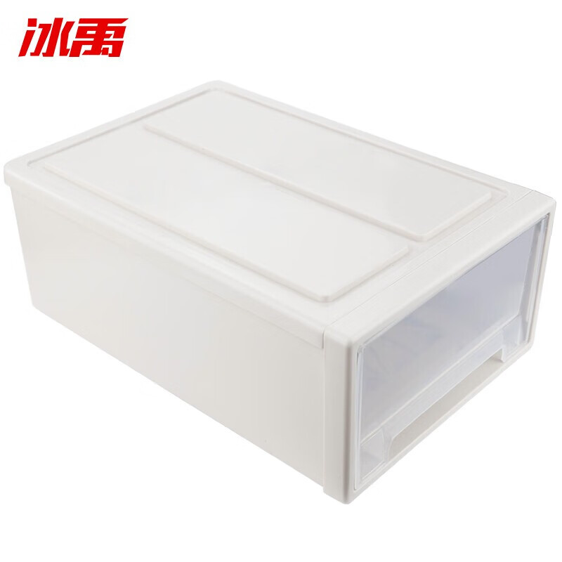 冰禹 BJ386 抽屉式桌面收纳盒 透明塑料收纳箱13L（单位：个）