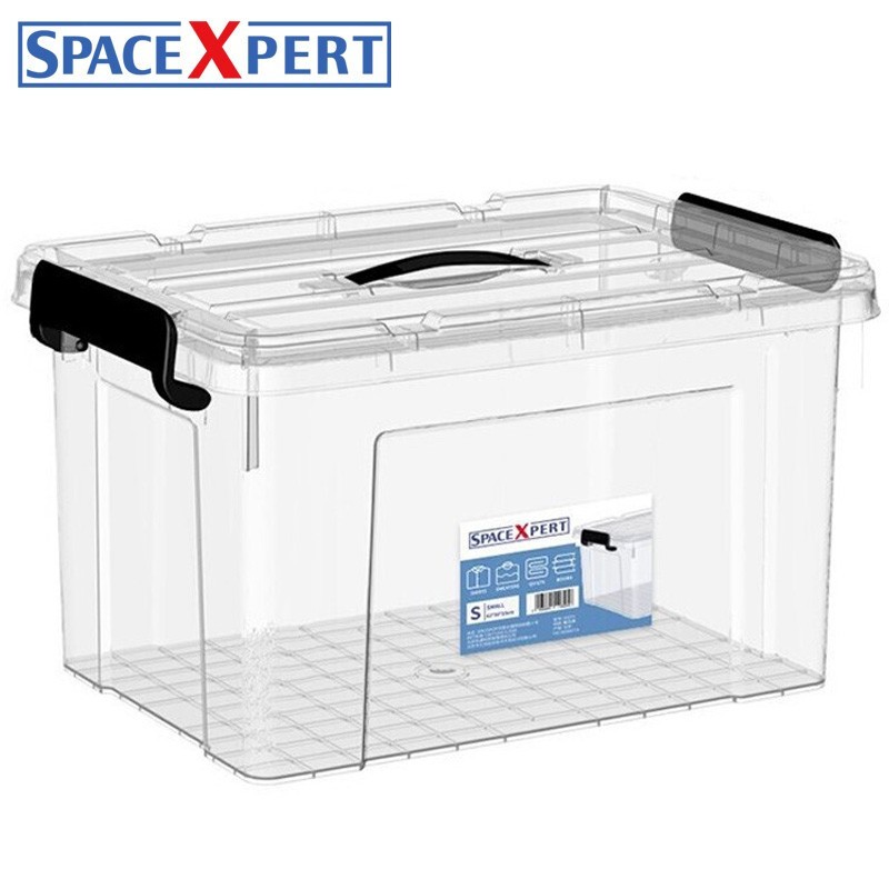 SPACEXPERT近直角手提塑料透明收纳箱 30L（个）