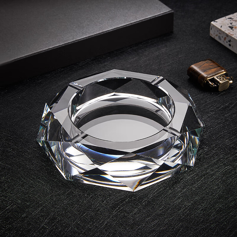 国产水晶玻璃烟灰缸12CM八角透明款（个）