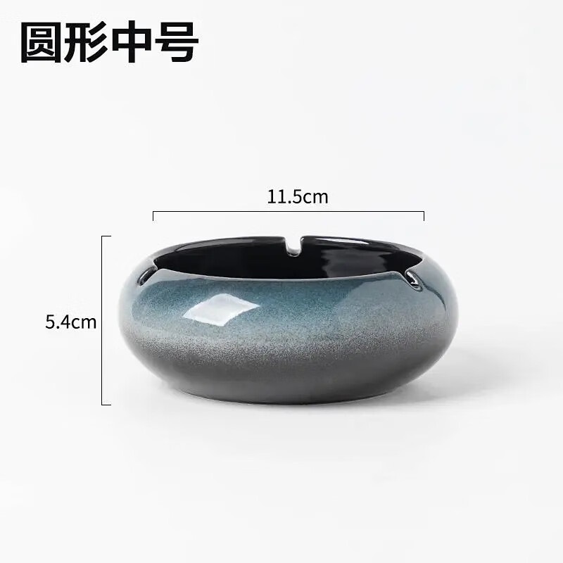 国产11.5*5.4cm中号陶瓷烟灰缸(单位：个)星空蓝