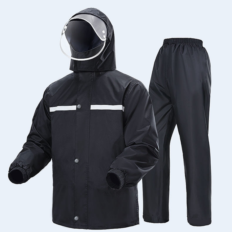 威标FG－012YY雨衣、分体雨衣、带反光条雨衣套装黑色(单位：套)