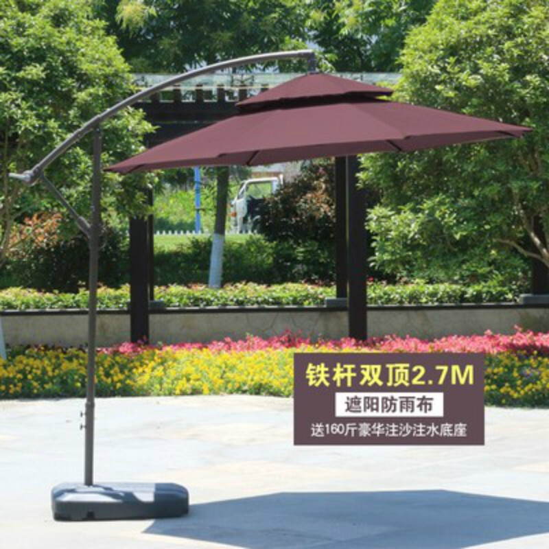 国产E13遮阳防雨伞高2.5米直径2.7米墨绿色（把）