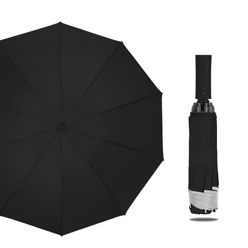 三极户外（Tri－Polar）TP7399全自动反向伞车载反光条折叠晴雨伞手电筒雨伞广告伞 碰击布+反光条黑色（把）