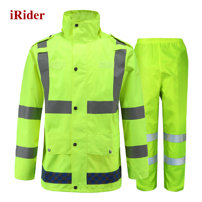 三极户外（Tri-Polar）TP5002户外分体反光雨衣荧光黄配绿裤子/L（件）