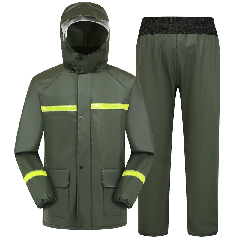 三极户外（Tri-Polar）TP1897分体式全身防雨雨衣雨裤套装 军绿色 4XL（套）