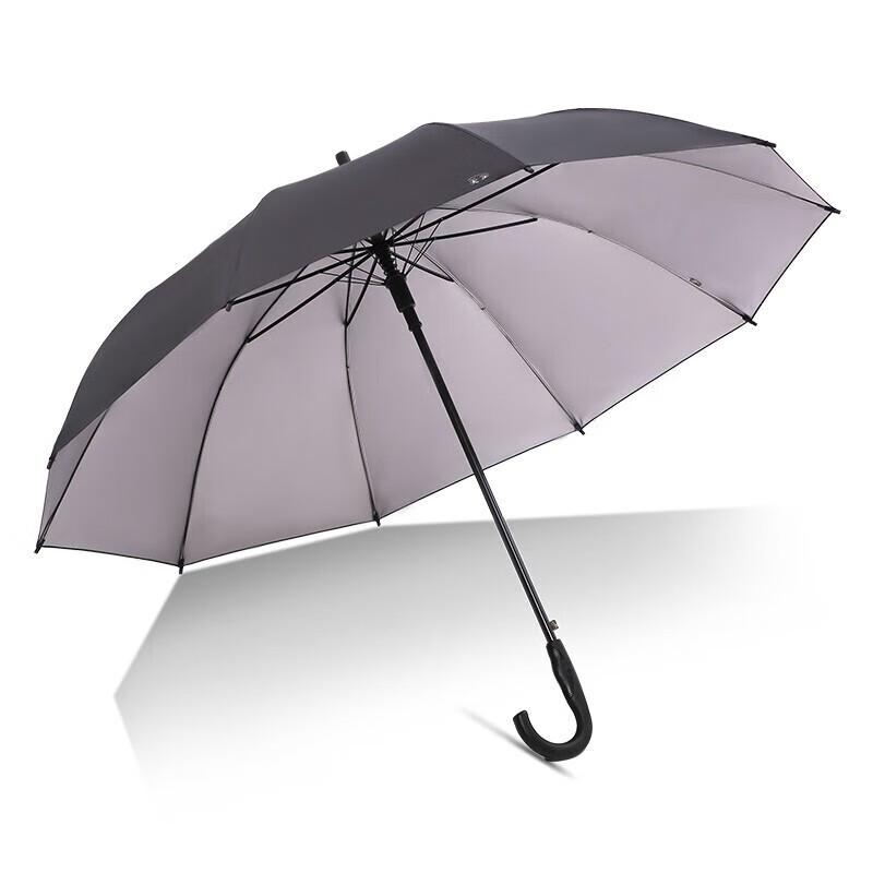 天堂193E银胶 半自动长柄伞加大商务直杆晴雨伞 黑色（把）