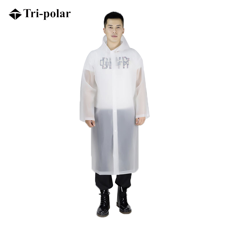 三极户外（Tri-polar） TP1904户外带袖防水旅游成人连体透明雨衣透明防水eva非一次性环保雨衣5件装混装（包）