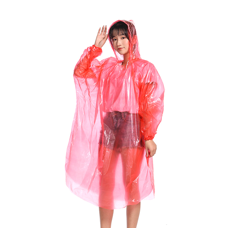 三极户外（Tri-polar）TP1679成人雨衣加厚塑料一次性雨衣单人徒步户外雨衣套头式男女通用 混色均码1000件（包）