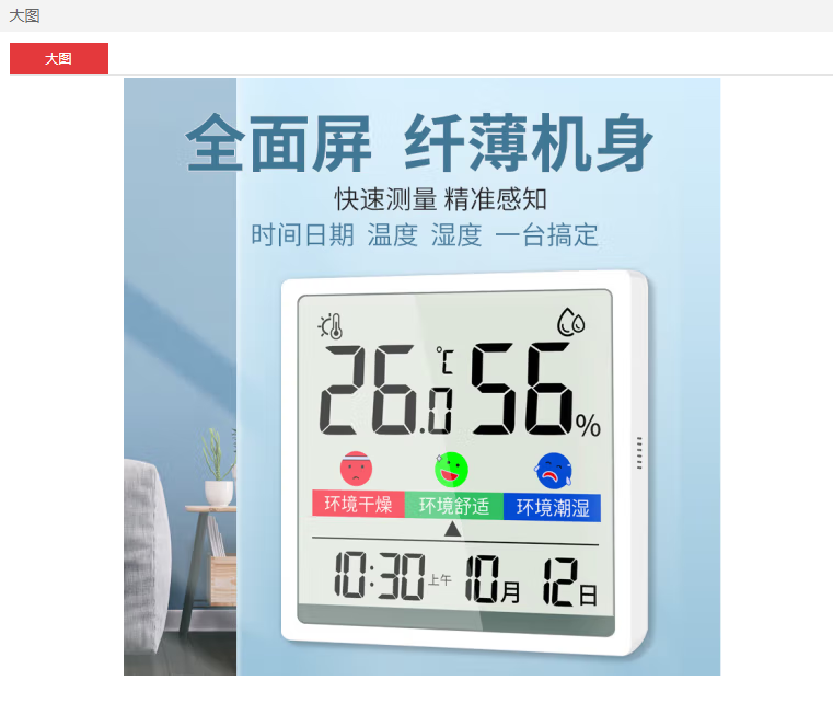 国产 电子温度计室内家用精准干温湿度计家用高精度显示仪器 (个)