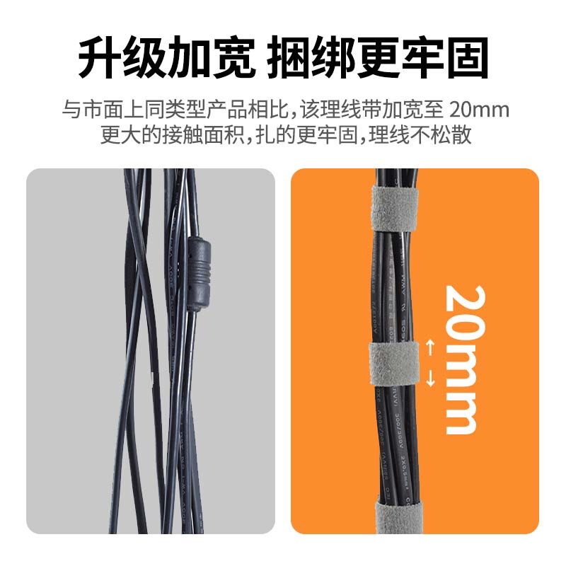 国产 数据线收纳线 电脑整理绑扎扣捆束线带 理线器 黑色2米 （卷）