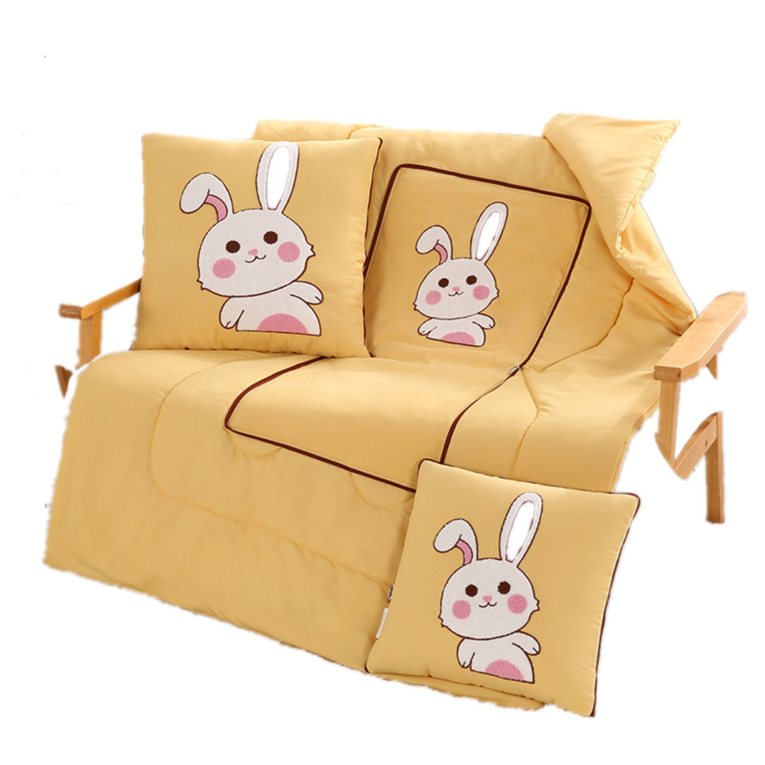 牧美毛绒兔子卡通枕被 抱枕被子两用二合一 40*40CM（单位：个）