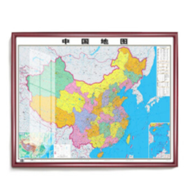 天地经纬定制边框地图2022版中国地图1.1*0.8米实木装裱（个）