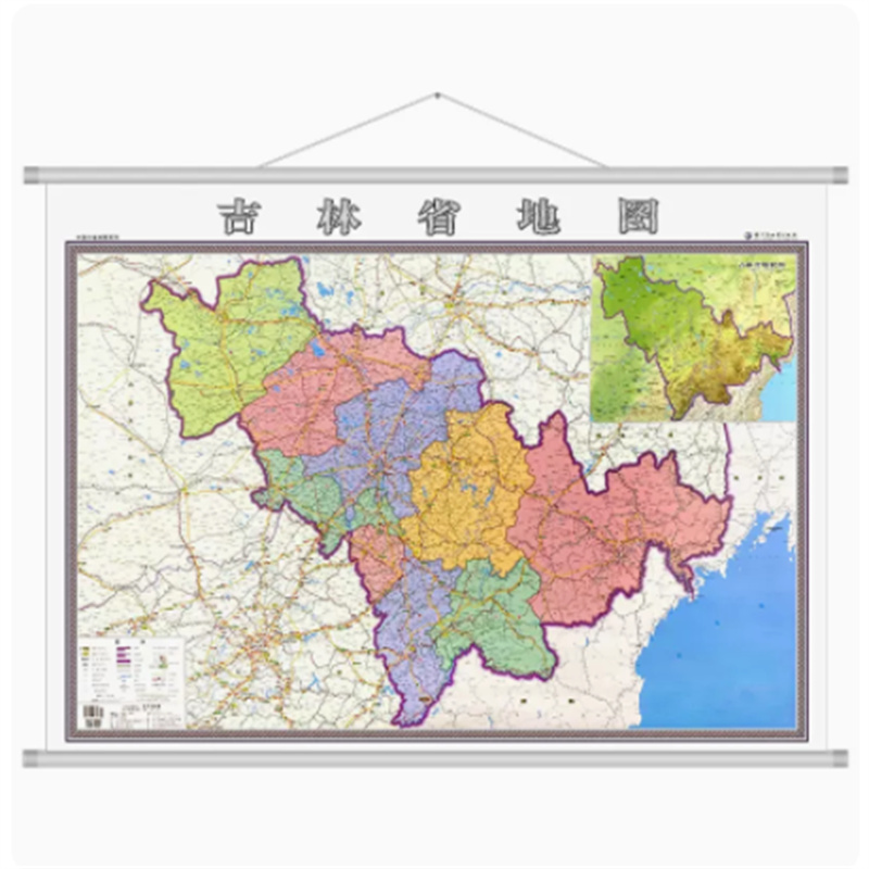 亦木吉林省地图 1.1米x0.8米挂图 全省交通政区图地图