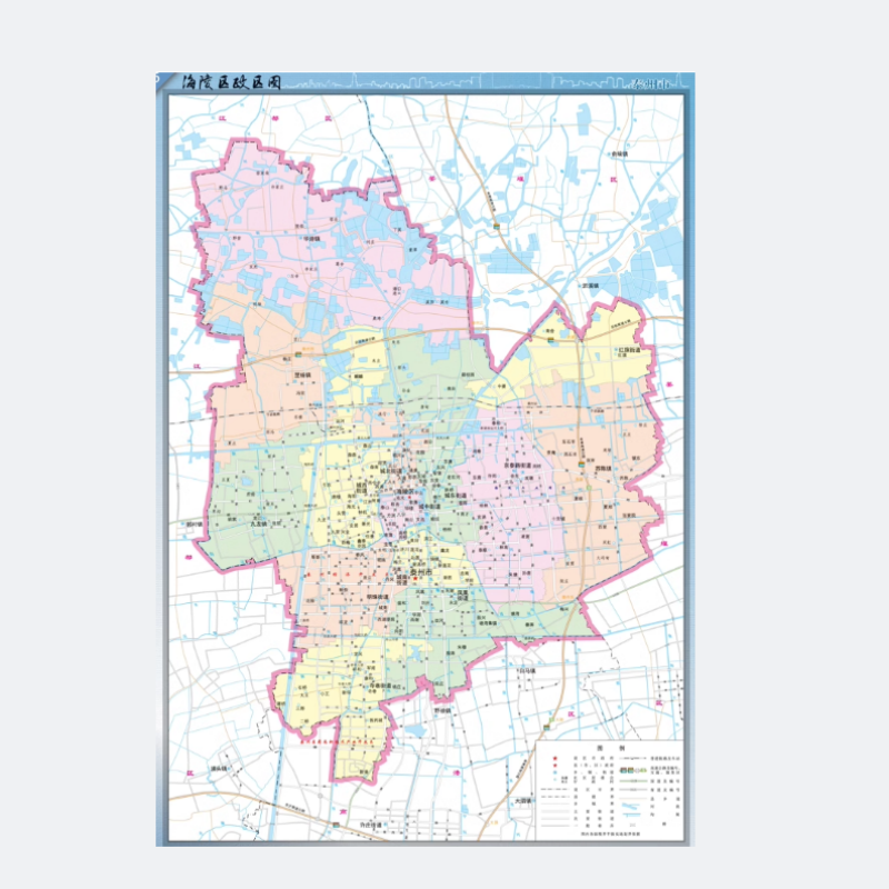 国产泰州市海陵区行政区划图 交通地图 42*60cm（张）