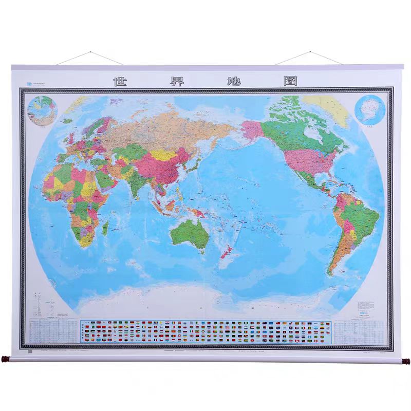 国产000998世界地图挂图 超大尺寸2.37x1.7米 背景墙(单位：卷)
