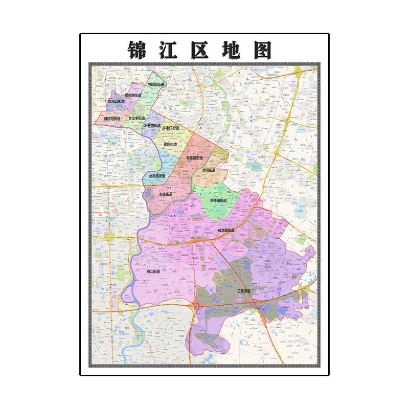 成都市锦江区行政地图1M*1.5M通源街支行专用（张）