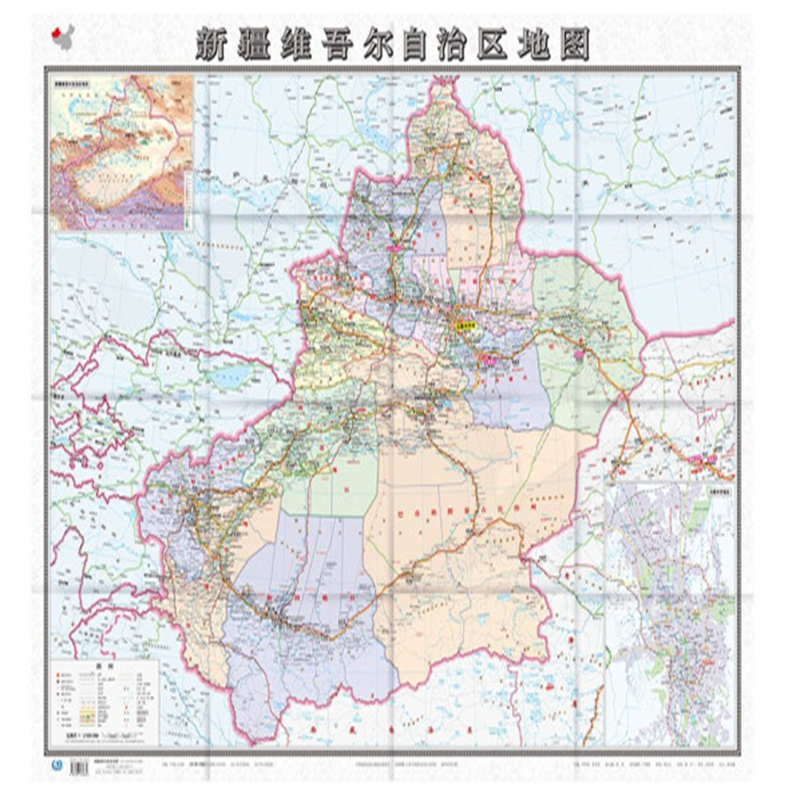 博采1.068*0.749m新疆地图(单位：张)