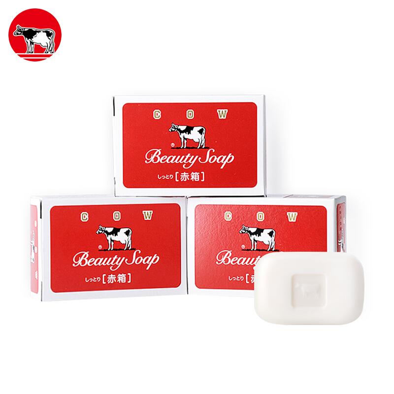 日本原装进口牛牌COW美肤香皂滋润型100g*3(套)