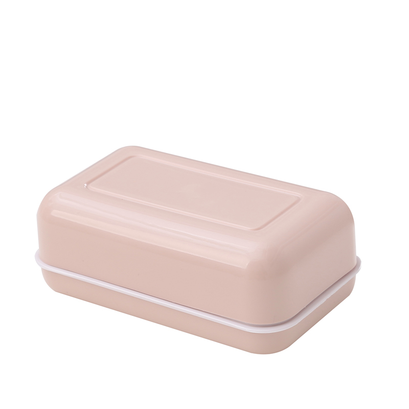 国产13*9.5*6cm粉色塑料肥皂盒带盖（个）