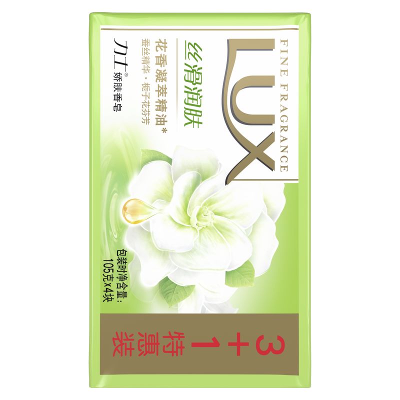 力士（LUX）力士排浊除菌香皂丝滑润肤105G*  (3+1)（组）