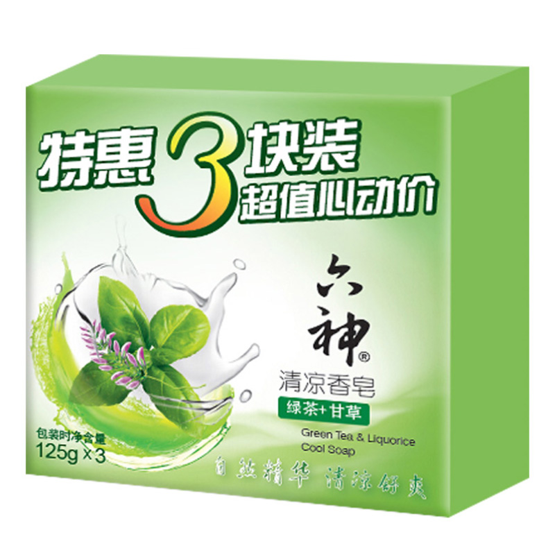 六神清凉香皂特惠三块装（绿茶+甘草）（组）