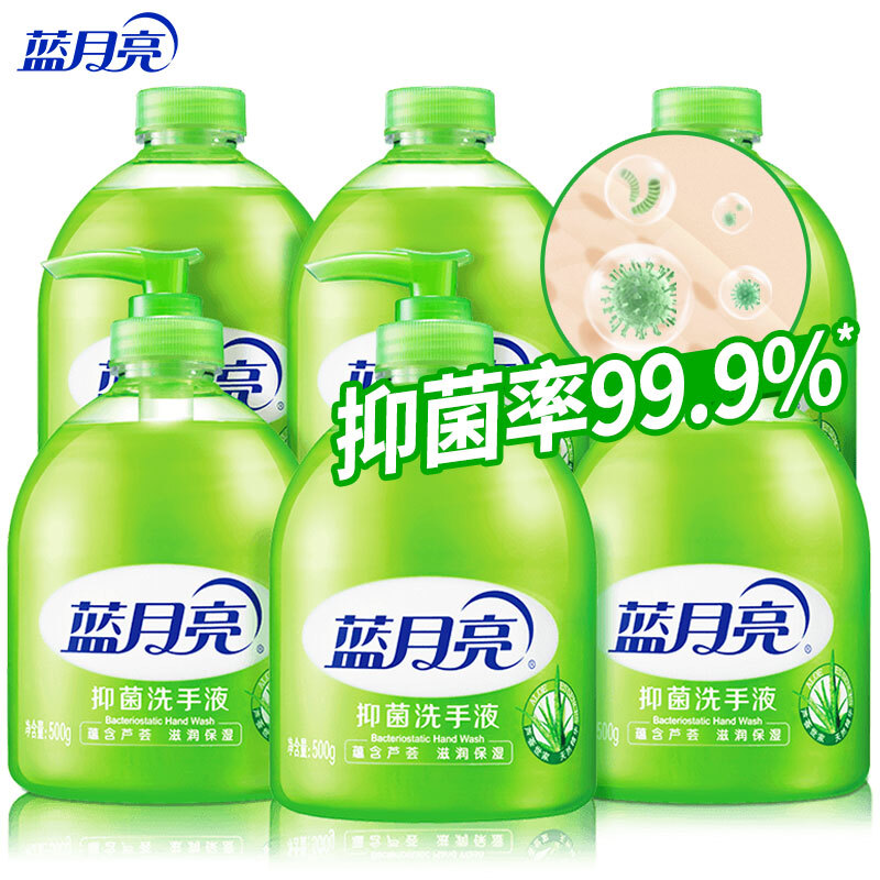 蓝月亮洗手液组合：芦荟抑菌500g瓶×3+芦荟抑菌500g瓶补×3（单位：套）