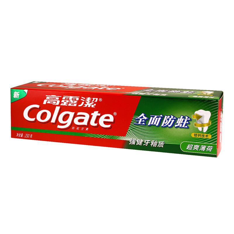 高露洁全面防蛀清新薄荷牙膏250g含氟牙膏（支）