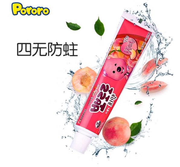 啵乐乐（Pororo）儿童牙膏桃子味（支）50g