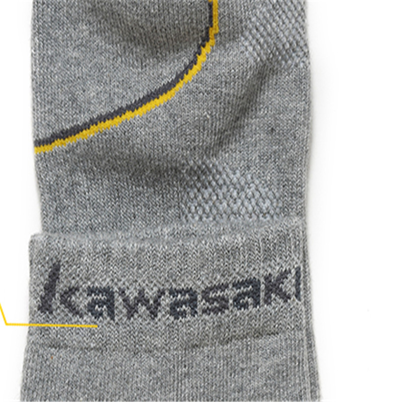 川崎 KAWASAKI 袜子羽毛球袜运动袜透气防滑KW-6105灰色  （双）