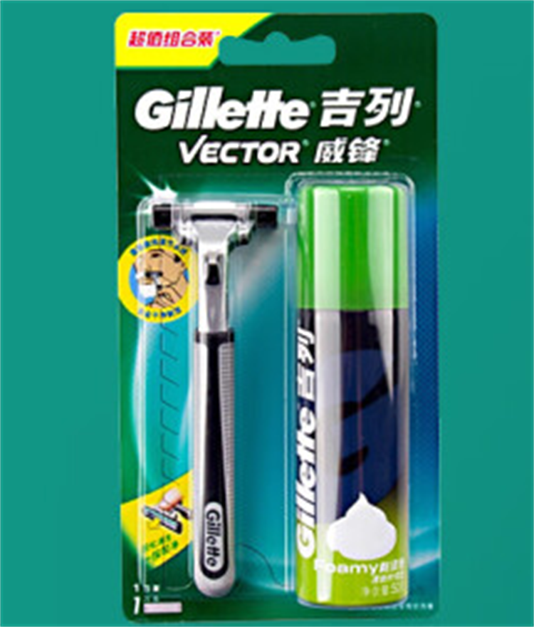 吉列（Gillette）手动剃须刀 1刀架1刀头+须泡沫啫喱(单位：个)