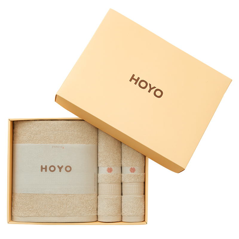 HOYO/3503臻品长绒棉毛浴3件套礼盒-浅咖(单位：盒)