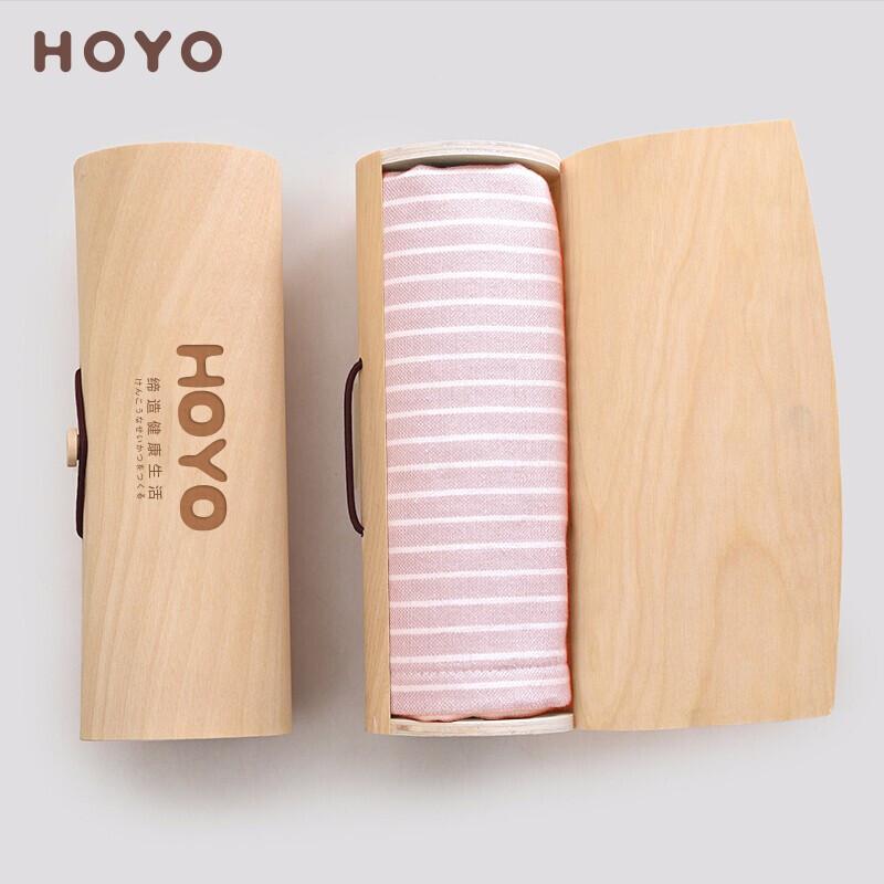 HOYO7291木质圆柱形毛巾单条盒34*75cm100g（盒）