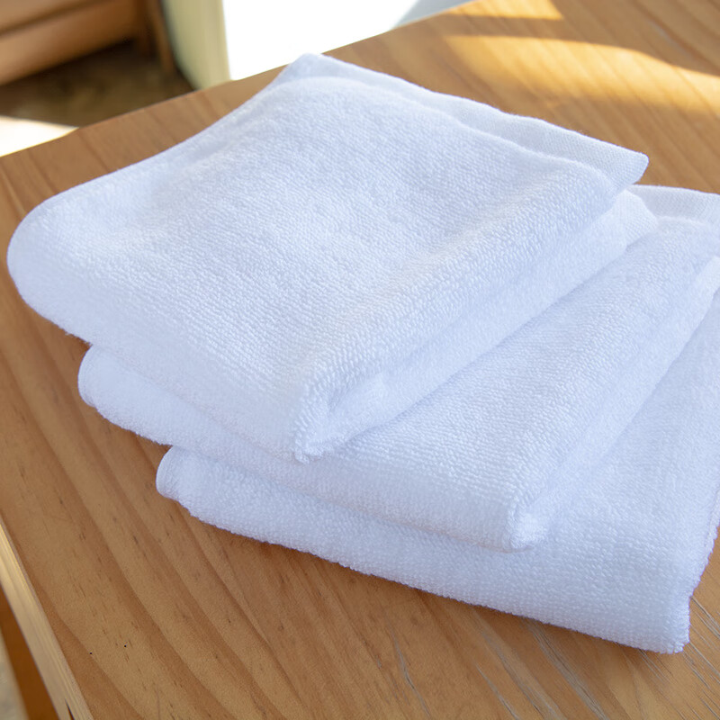 国产纯棉酒店白色方巾30x30毛巾50克10条装（条）