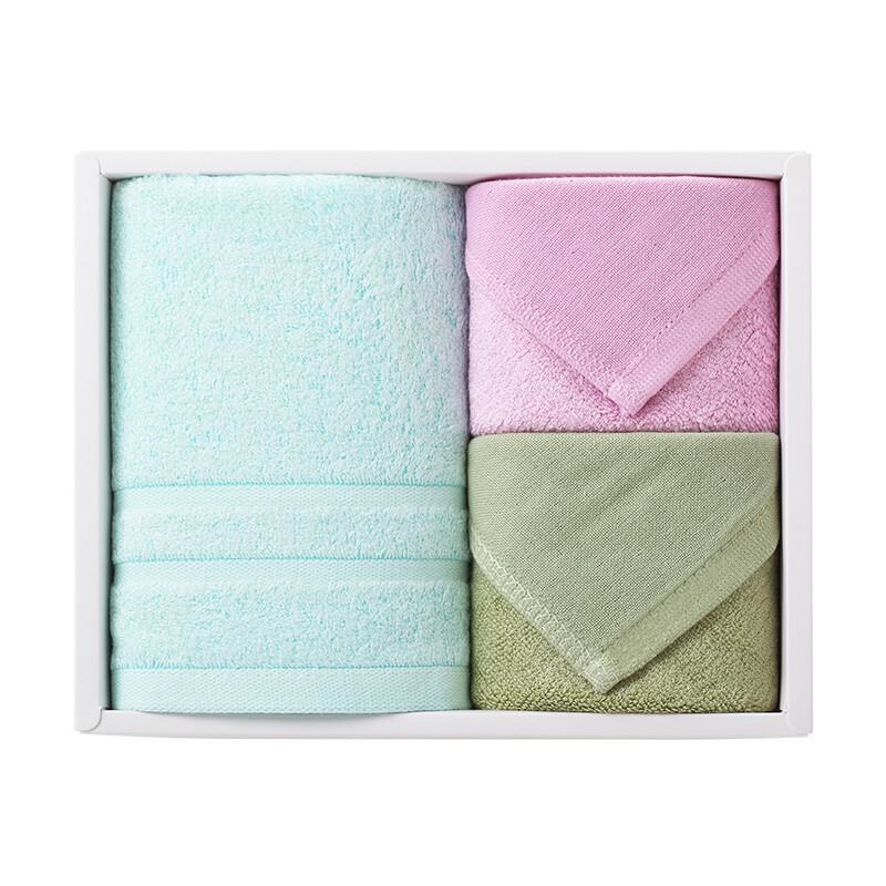 爱竹人 旅行套装（一）美容巾*1 纱布方巾*2粉色/蓝色/绿色/紫色随机发(组)
