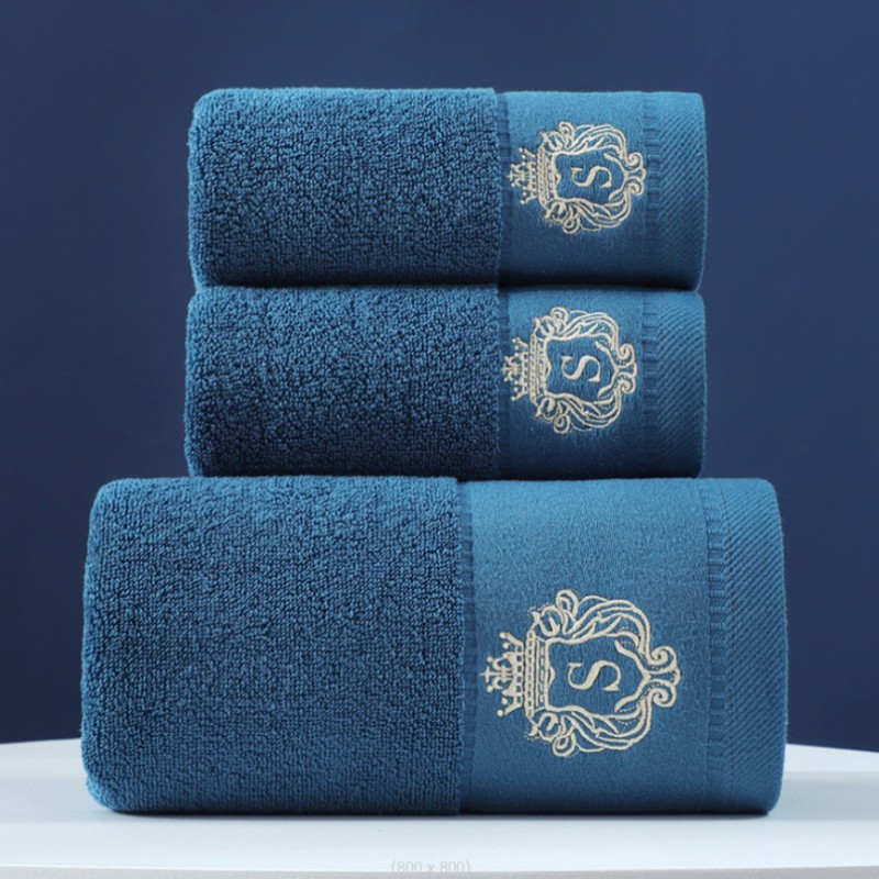 慧谷1+2洗浴用品毛巾浴巾套装蓝色（套）