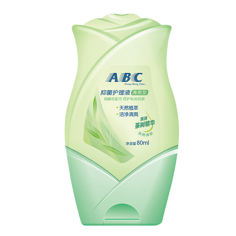 ABC 私处清洁洗液卫生护理液80ml/瓶(澳洲茶树精华 草本抑菌 便捷装)(瓶)