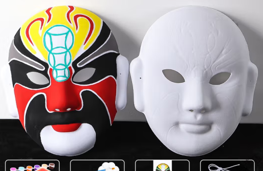 国产京剧脸谱面具升级手绘12色颜料+2支笔刷+调色盘玩具(单位：套)
