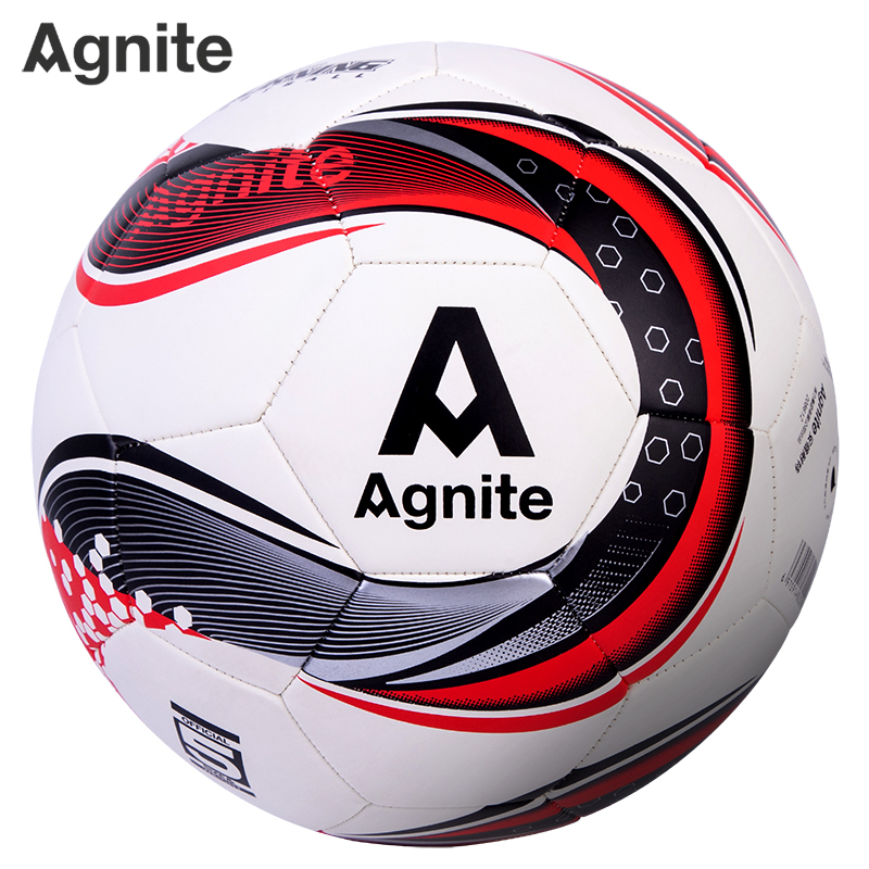 安格耐特F1209_5号PU机缝足球(白色+红色+黑色)(个)