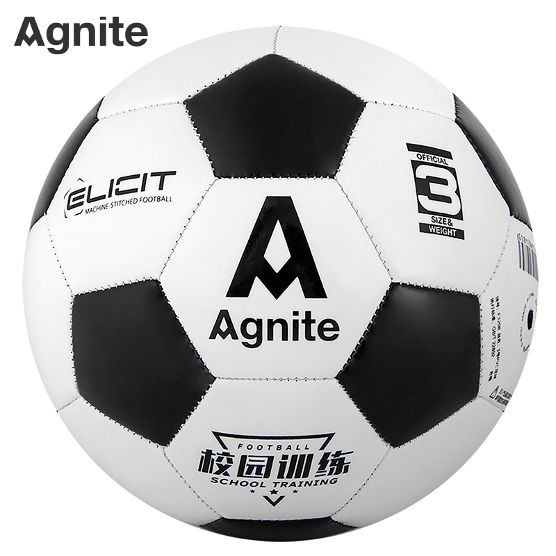 安格耐特F1208_3号PVC机缝足球(黑色+白色)(单位：个)