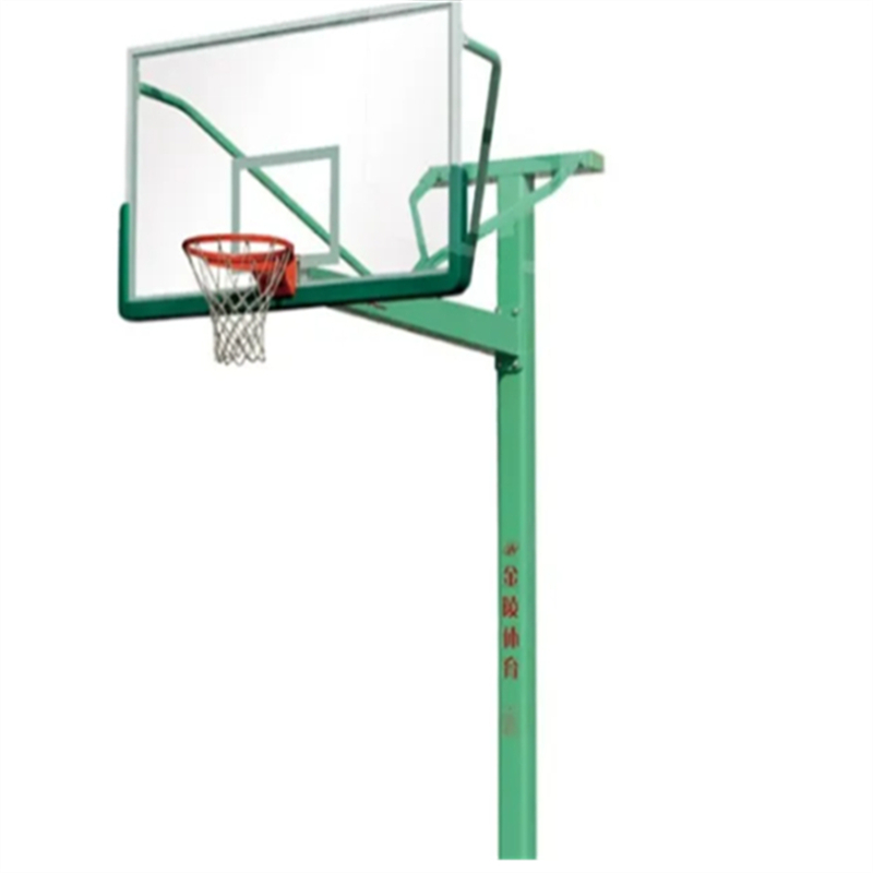 金陵 固定式单臂篮球架 钢制 室外 伸臂2.25m 场地预埋件中心间距 30.28m 配高强度安全玻璃篮板 定制含安装(副)