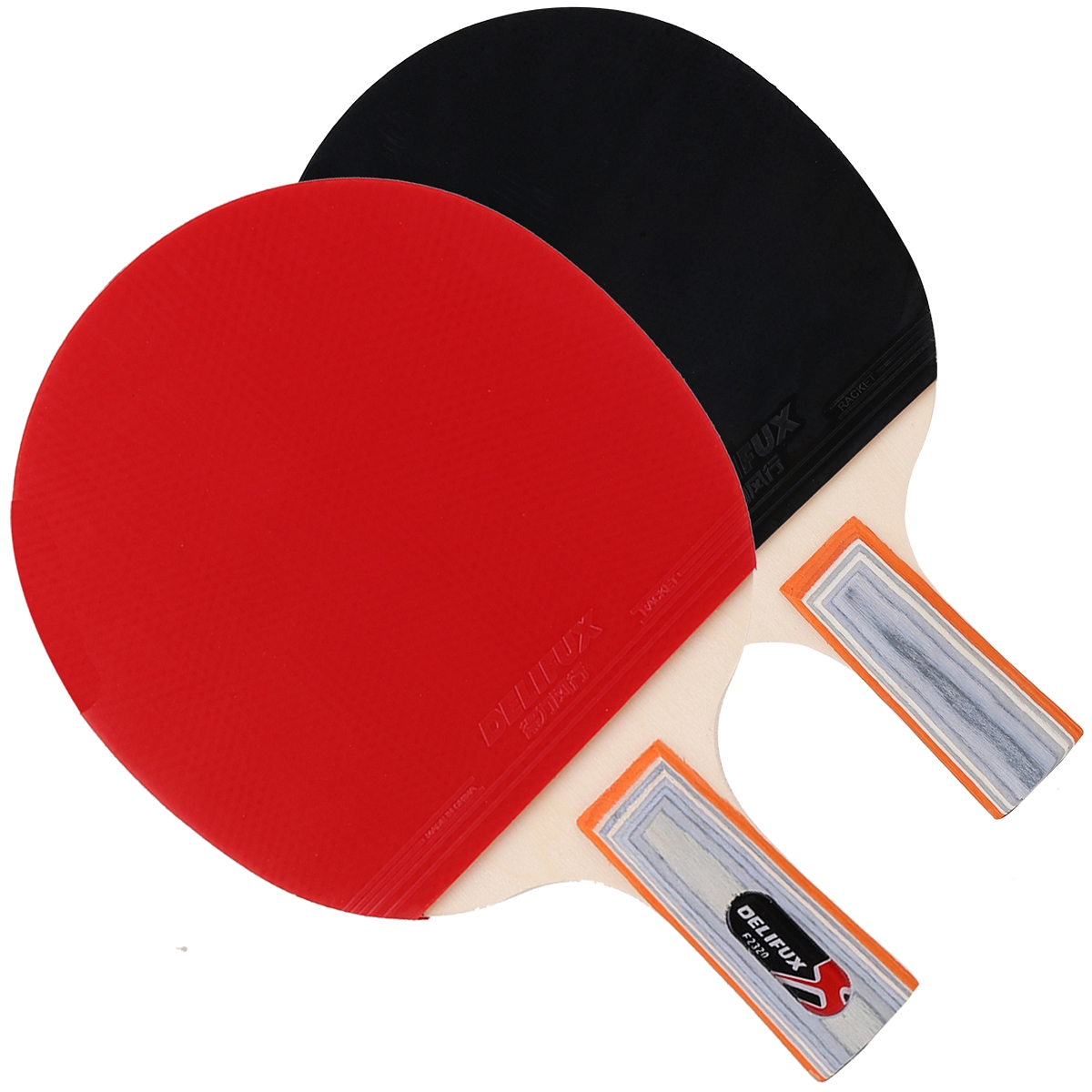 得力风行F2320乒乓球拍(正红反黑)(2个/副)