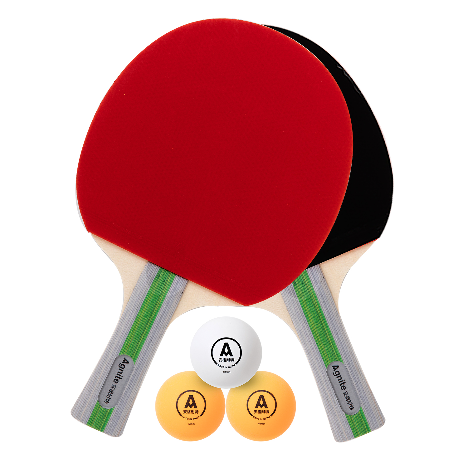 得力风行F2330乒乓球拍(正红反黑)(2个/副)