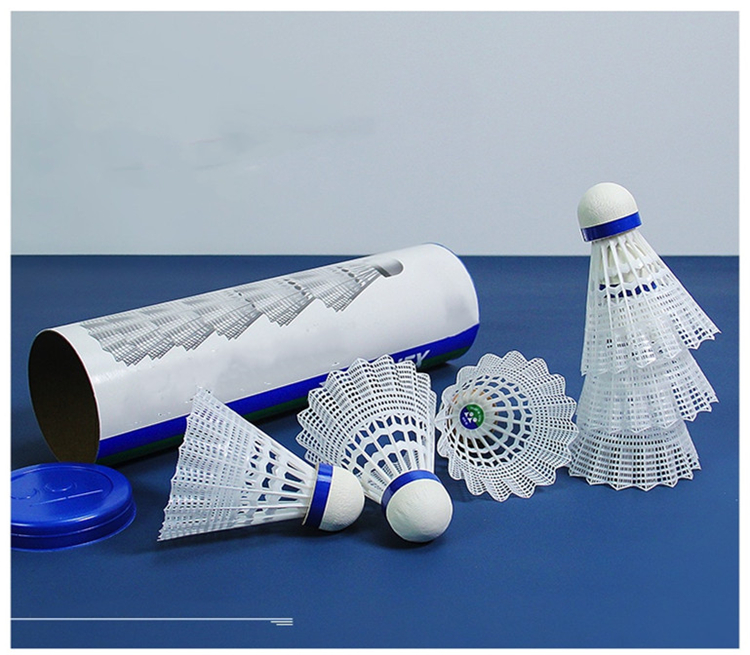 JMHB 羽毛球6只装 尼龙球 尼龙球裙 软木球头 塑料耐打防风 白色(盒)